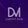Printabstract geometric logo DM teamwork team. suitable for company DM lettering, DM logo icon with business card vector template.