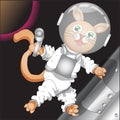 Cartoon Character Cat in A Space Mission Royalty Free Stock Photo