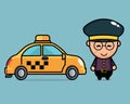 cute taxi driver character vector design Royalty Free Stock Photo