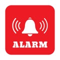 Alarm red square button.