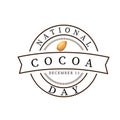 Cocoa sign label for celebrate day national and to use for logo product chocolate