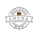 Cocoa sign label for celebrate day national and to use for logo product chocolate