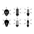 Simple Set of Light Bulb Related Vector Line Icons