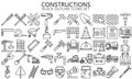 Simple of Construction black outline icons set Royalty Free Stock Photo