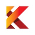 Full color initial letter k logod esign Royalty Free Stock Photo