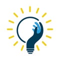 Idea bulb hand logod esign Royalty Free Stock Photo