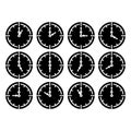 Icons  Alarm and Smartwatch Time  24 hour clock Royalty Free Stock Photo