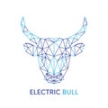 Polygonal geometric bull head logo Royalty Free Stock Photo