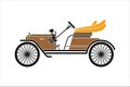 Abstract illustration of 1910s style antique car. Vector illustration. My own retro car design. Royalty Free Stock Photo