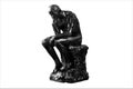 The Thinker Statue stock illustration. Thinking Man Sculptures vector. The statue shows a nude male figure sitting on a rock and t