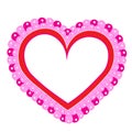 Large Valentine Graphic Heart with two Layers of eyelet-like pink lace