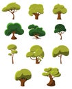 Different style cartoon style trees Royalty Free Stock Photo
