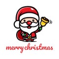 Cute santa claus cartoon character design celebrating christmas