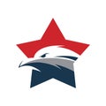 Eagle star head logo design Royalty Free Stock Photo