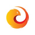 Phoenix circle color shape logo design