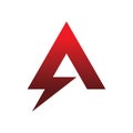 Triangle initial letter a lightning logo design Royalty Free Stock Photo