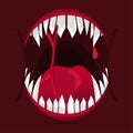 Vector illustration of a cute Monster mouth Royalty Free Stock Photo