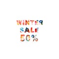 Winter sale banner vector illustration. Sale poster, promotions and ads. Shopping and e-commerce, sale tags and coupons