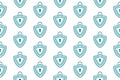 Data Protection Seamless Pattern Design. Vector Pattern Template. Repeating geometric pattern illustration of a database shield pr