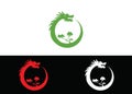 Bonsai Dragon Logo or Icon Design Vector Image Template