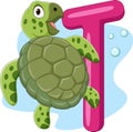 Alphabet letter T for Turtle