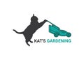 Kats Gardening Logo or Icon Design Vector Image Template Royalty Free Stock Photo