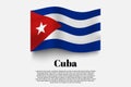 Cuba flag waving form on gray background. Vector illustration Royalty Free Stock Photo