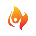 Fire flame people logo design