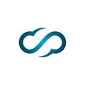 Infinity blue cloud logo design
