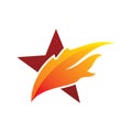 Star fire flame logo design