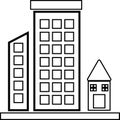 Apartment Architecture Building. Urban Buildings Vector Illustration Isoleted On White Background