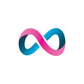 Full color infinity line shape logo design