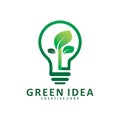 Green nature light bulb tree leaf logo design Royalty Free Stock Photo