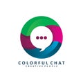 Circle full color chat logo design Royalty Free Stock Photo
