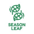Twin double Green leaf season nature logo concept design