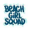 beach girl squad quote text typography design graphic vector illustration