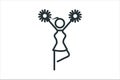 Cheerleader icon line art stock illustration.