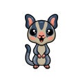 Cute little sugar glider cartoon standing