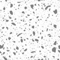 Terrazzo flooring black and white seamless pattern. Trencadis texture with stone chips. Vector Royalty Free Stock Photo