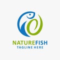 Nature fish logo design Royalty Free Stock Photo