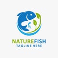 Nature fish logo design Royalty Free Stock Photo