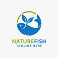 Nature fish logo design Royalty Free Stock Photo