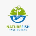 Nature fish logo design Royalty Free Stock Photo