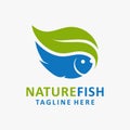 Nature fish logo design Royalty Free Stock Photo