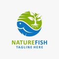 Nature fish logo design Royalty Free Stock Photo