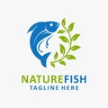 Nature fish logo design Royalty Free Stock Photo