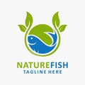 Nature fish logo design Royalty Free Stock Photo