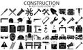 Simple Construction Related Vector black filled Icons set