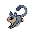 Cute little sugar glider cartoon running Royalty Free Stock Photo