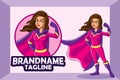 Cute super hero girl cartoon posing Royalty Free Stock Photo
